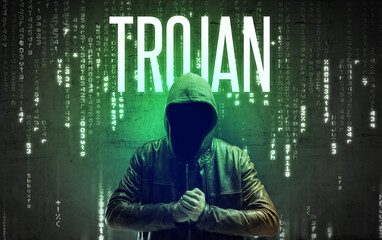 Poster - Faceless hacker with inscription