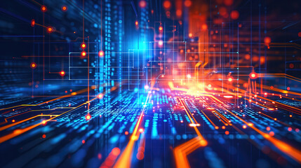 Dynamic abstract technology background  illustration.