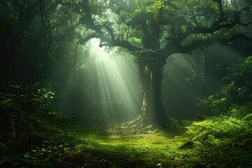 Wall Mural - lush green forest nature professional photography