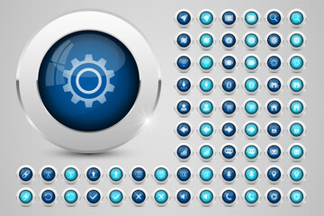 Fototapete - Realistic on off buttons set for web, app and others.