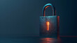 Image of metal lock on dark background. Data protection concept