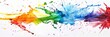 Vibrant rainbow watercolor splash across a white canvas, expressing diversity and creativity.