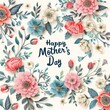 © Jardel Bassi - Charming Mother's Day Card with Soft Pastel Flowers and Elegant Text