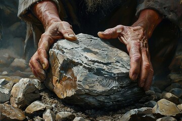 Wall Mural - Let those among you who have not sinned, cast the first stone.