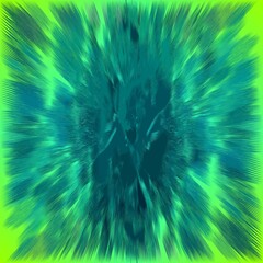 Poster - Abstract background with rays and green neon color - graphic with effect of space and motion. Topics: card, abstraction, pattern, image, environment, colors, art computer