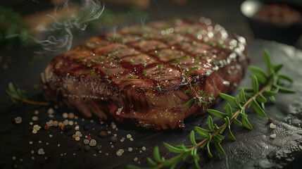 Wall Mural - Beef steak on a board