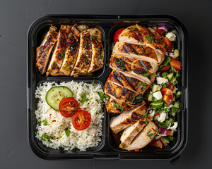 Wall Mural - Grilled chicken with vegetables