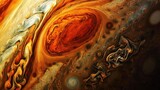 Fototapeta  - Beautiful surface with abstract texture of Jupiter.