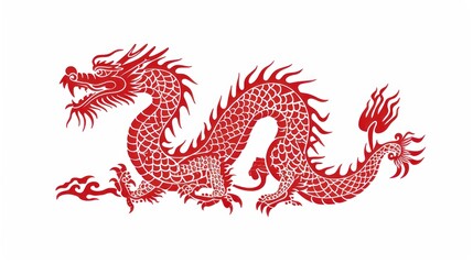 Wall Mural - monochrome vector illustration of chinese zodiac dragon as the mythical animal in eastern asia cultu