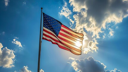 us national flag flying in air