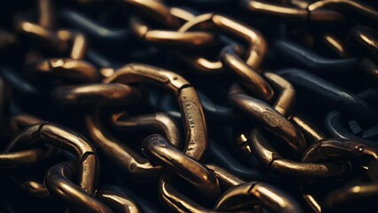 Poster - A detailed close-up of multiple chains, suitable for industrial concepts.