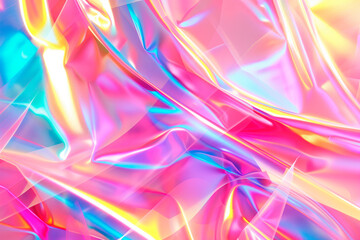 Wall Mural - abstract background Y2K retro style, bright, neon colors, holographic, reflective and glitter effects