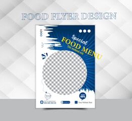 Wall Mural - An example of a fast food business or restaurant's vector food flyer template.