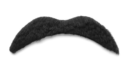 Wall Mural - One funny fake mustache isolated on white, top view