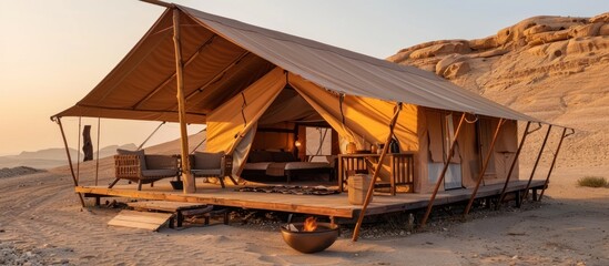 Bedouin tent in the desert