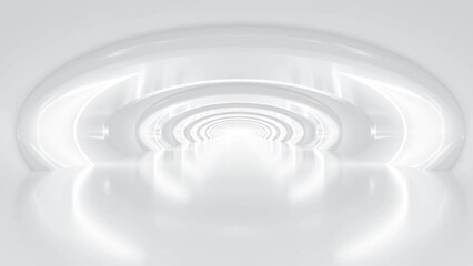 Poster - abstract white background white tunnel hallway 3d render seamless loop animation
