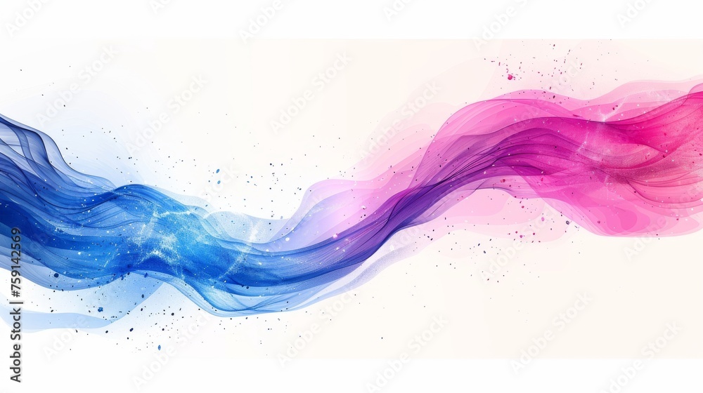 Vibrant abstract digital artwork depicting a dynamic and flowing wave ...
