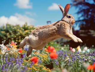 Wall Mural - rabbit in the grass