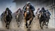 Exciting and thrilling derby horse racing competition showcasing majestic steeds