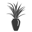 Silhouette Sansevieria tree in the vase black color only