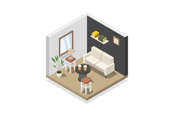 Poster - Isometric interior design