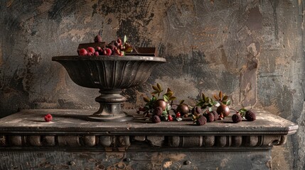 Sticker - a bowl of fruit sitting on top of a table next to a bowl of fruit on top of a table.