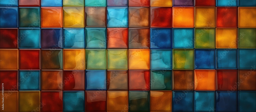Colorful ceramic tile background with a vibrant wall tile design for ...