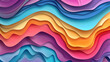 Art abstrait vibrant : Un design découpé en papier dynamique mettant en vedette des couches ondulées colorées et des formes dégradées dans une illustration vectorielle.