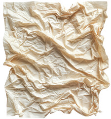 Canvas Print - piece of paper with a crumpled texture and a faded brown color