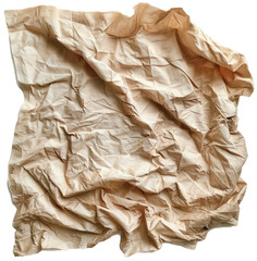 Canvas Print - piece of paper with a crumpled texture and a faded brown color