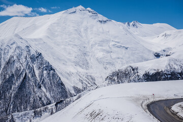 Sticker - View from famous Georgian Military Highway in Gudauri Recreational Area, Greater Caucasus, Georgia