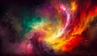 abstract illustration colorful space galaxy cloud nebula stary night cosmos universe science astronomy supernova background wallpaper contrasting heaven and hell concept art