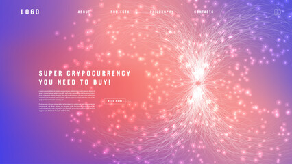 Poster - Landing page abstract design with big data. Template for website or app.