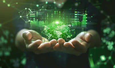 Poster - Green Investment Insights, An In-Depth Analysis with a Hand Illustration and Global Economic Context