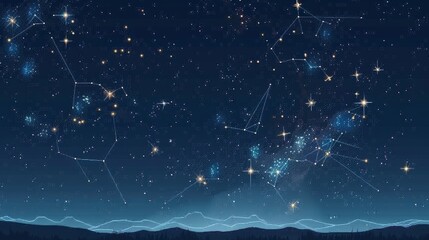 Wall Mural - sky with constellations generative ai