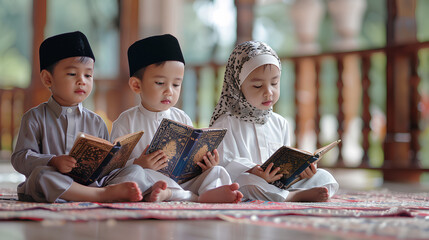 Canvas Print - Muslim kids. Islamic children