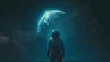 Fototapeta  - astronaut contemplating space generative ai