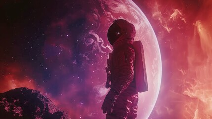 Wall Mural - astronaut contemplating space generative ai