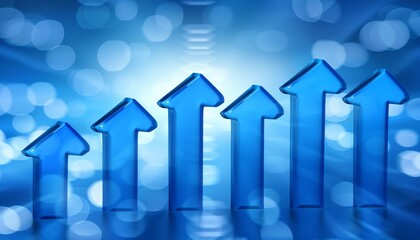 Poster - Vibrant financial progress arrows backdrop with ample space for strategic text placement