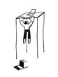 © Ivan Haidutski/Stocksy - businessman effort to climb onto table. Challenge of achieving success