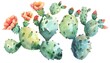 Beautiful image with nice watercolor cactus