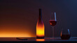 Behold a wine bottle in a luxurious claret color and a frosted amber glass, evoking a sense of warmth.
