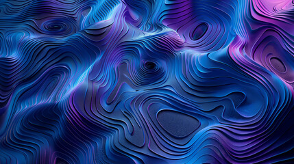 Wall Mural - 3D Created Abstract Fractal Light Background. Black and Orange Fiery Wave Design.