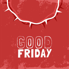 Poster - grungy style good friday cultural background with crown design