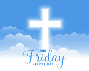 Poster - good friday cultural background with glowing cross design