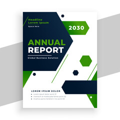 modern corporate annual report flyer on geometric style