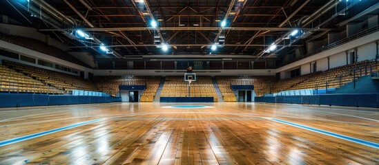 Wall Mural - Professional basketball court arena