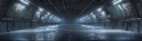 Fototapeta Do przedpokoju - Spacious Sci-Fi Tunnel: Cinematic Concrete Showroom for Futuristic Design