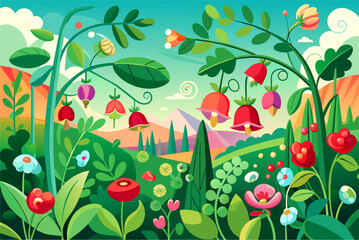 Poster - sweet pea garden background is