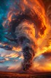 © Cary - large cloud street sky field whirlwind flowing lava angry helpless thick swirling tornado